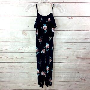 Mia Chica Black Floral Jumpsuit - Small